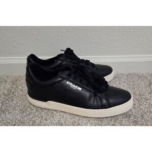Coach Mens High Line Leather Sneakers in Black Size 7.5